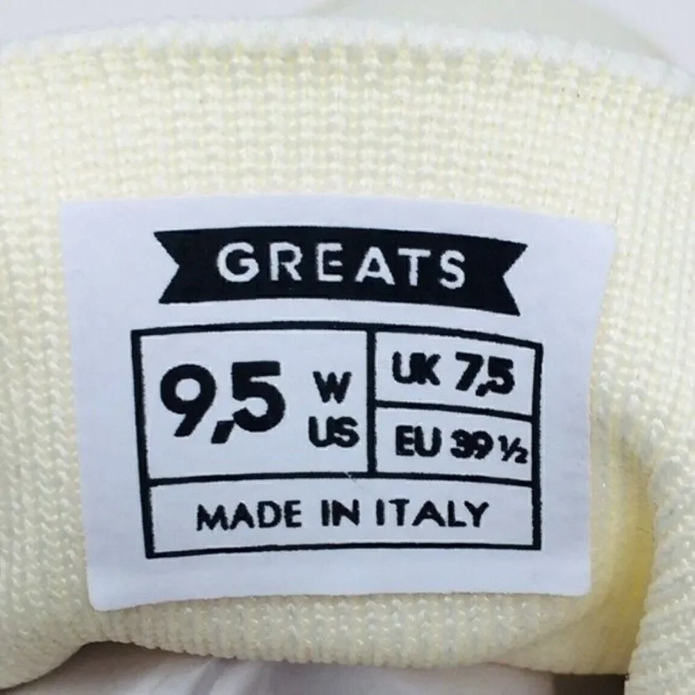 Greats Knit lace up Shoes 9.5 Cream color BoxQ